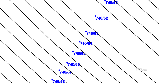 Parcela st. 740/64 v KÚ Skoronice, Katastrální mapa
