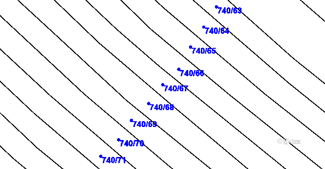 Parcela st. 740/67 v KÚ Skoronice, Katastrální mapa