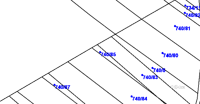 Parcela st. 740/85 v KÚ Skoronice, Katastrální mapa