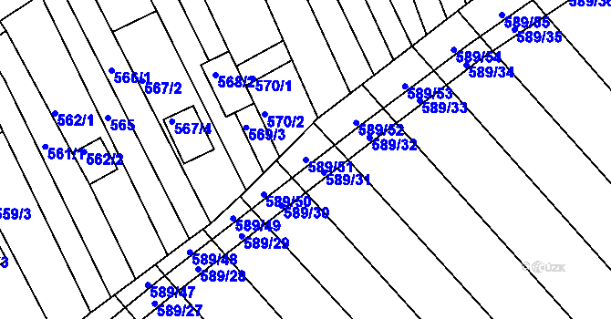 Parcela st. 589/51 v KÚ Skoronice, Katastrální mapa