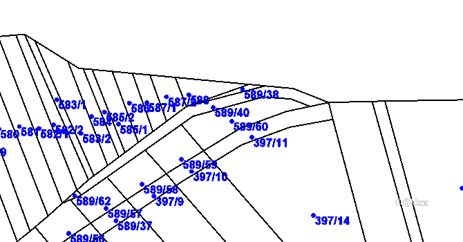 Parcela st. 589/60 v KÚ Skoronice, Katastrální mapa