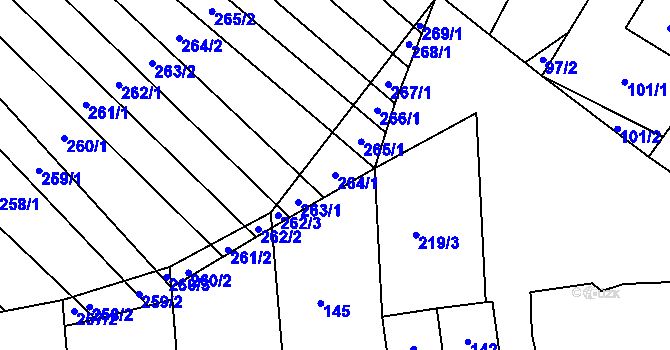 Parcela st. 264/1 v KÚ Skoronice, Katastrální mapa