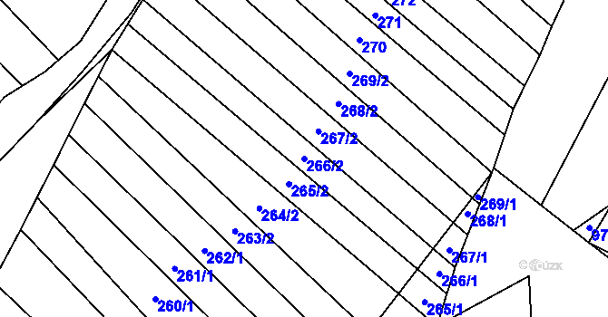 Parcela st. 266/2 v KÚ Skoronice, Katastrální mapa