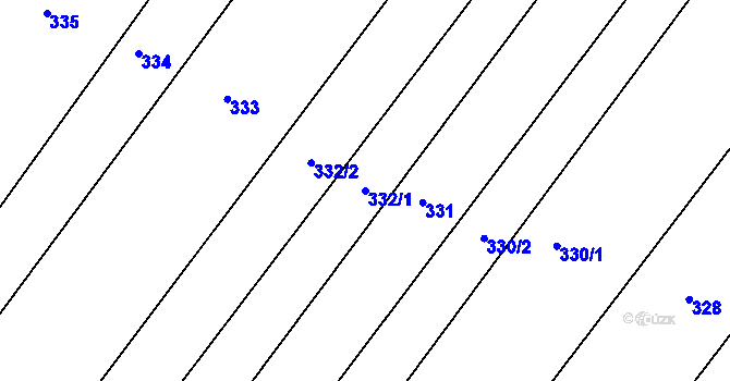 Parcela st. 332/1 v KÚ Skoronice, Katastrální mapa