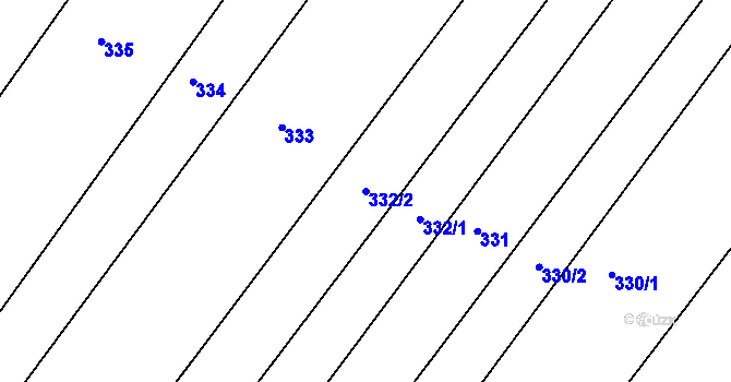 Parcela st. 332/2 v KÚ Skoronice, Katastrální mapa