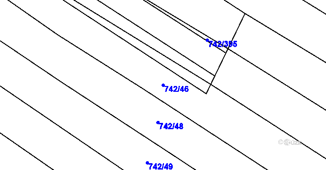 Parcela st. 742/46 v KÚ Skoronice, Katastrální mapa