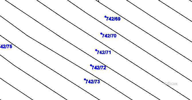 Parcela st. 742/71 v KÚ Skoronice, Katastrální mapa