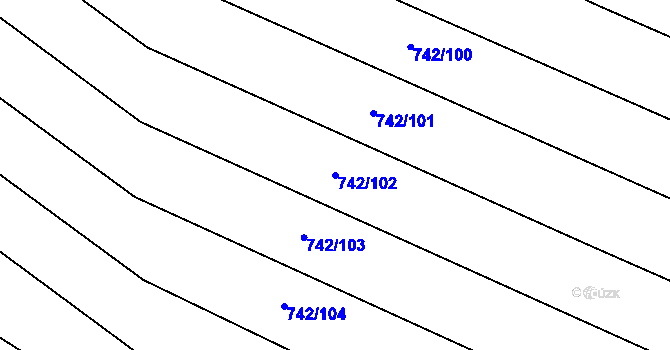 Parcela st. 742/102 v KÚ Skoronice, Katastrální mapa
