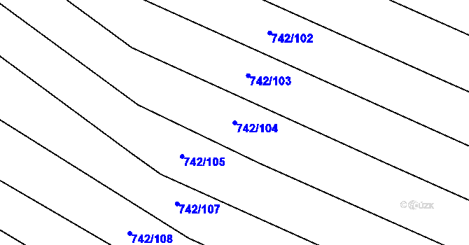 Parcela st. 742/104 v KÚ Skoronice, Katastrální mapa