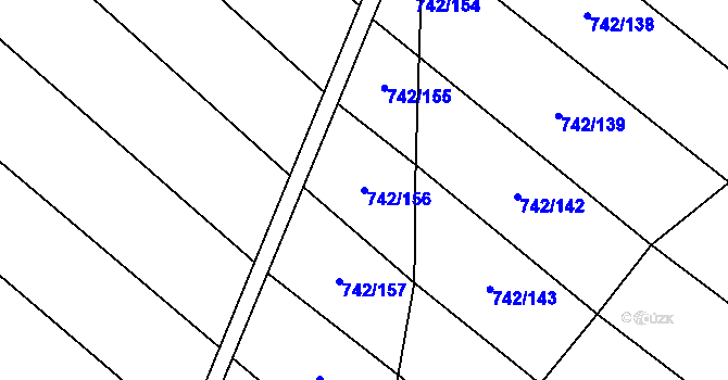 Parcela st. 742/156 v KÚ Skoronice, Katastrální mapa