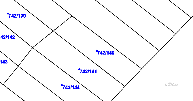 Parcela st. 742/140 v KÚ Skoronice, Katastrální mapa