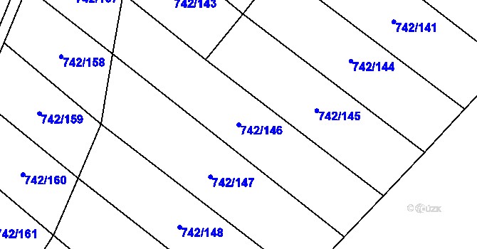 Parcela st. 742/146 v KÚ Skoronice, Katastrální mapa