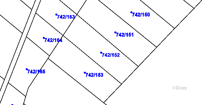 Parcela st. 742/152 v KÚ Skoronice, Katastrální mapa