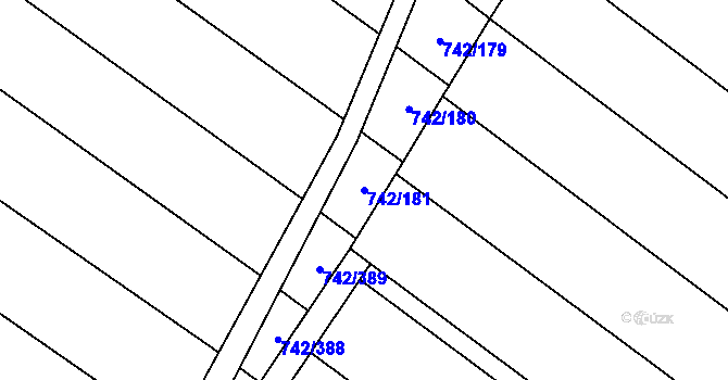 Parcela st. 742/181 v KÚ Skoronice, Katastrální mapa