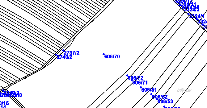 Parcela st. 606/70 v KÚ Skoronice, Katastrální mapa