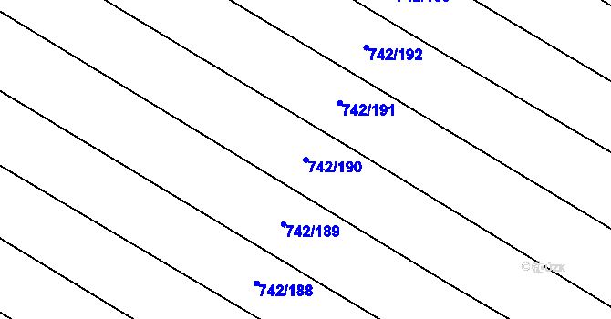 Parcela st. 742/190 v KÚ Skoronice, Katastrální mapa