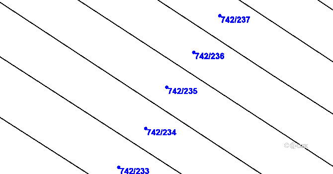 Parcela st. 742/235 v KÚ Skoronice, Katastrální mapa