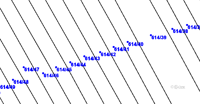 Parcela st. 614/42 v KÚ Skoronice, Katastrální mapa