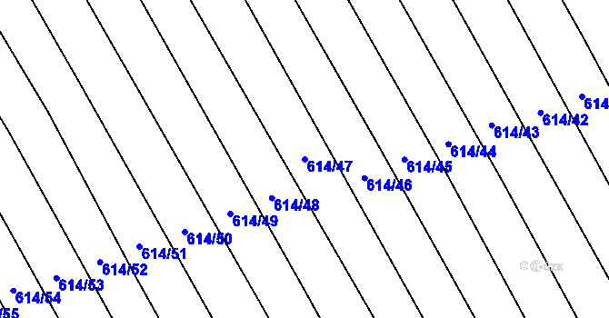 Parcela st. 614/47 v KÚ Skoronice, Katastrální mapa