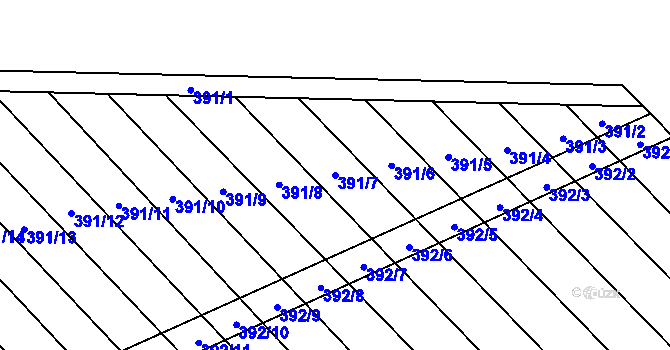 Parcela st. 391/7 v KÚ Skoronice, Katastrální mapa