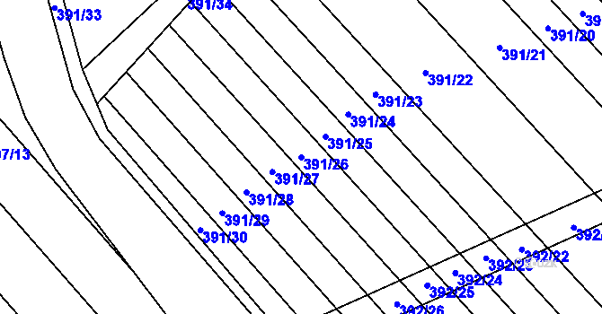 Parcela st. 391/26 v KÚ Skoronice, Katastrální mapa