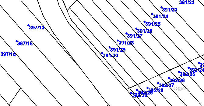 Parcela st. 391/30 v KÚ Skoronice, Katastrální mapa