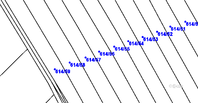 Parcela st. 614/56 v KÚ Skoronice, Katastrální mapa