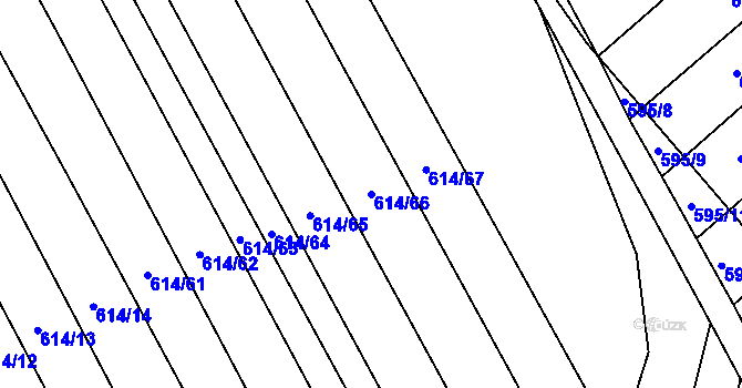 Parcela st. 614/66 v KÚ Skoronice, Katastrální mapa