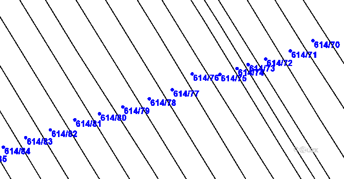 Parcela st. 614/77 v KÚ Skoronice, Katastrální mapa