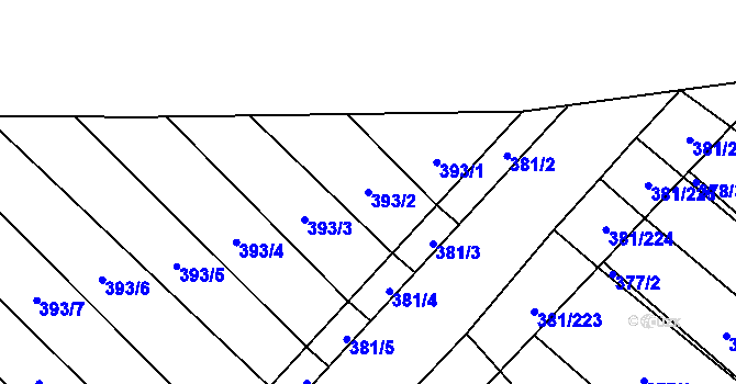 Parcela st. 393/2 v KÚ Skoronice, Katastrální mapa