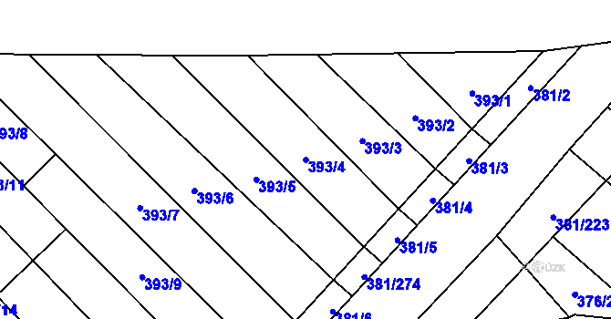 Parcela st. 393/4 v KÚ Skoronice, Katastrální mapa