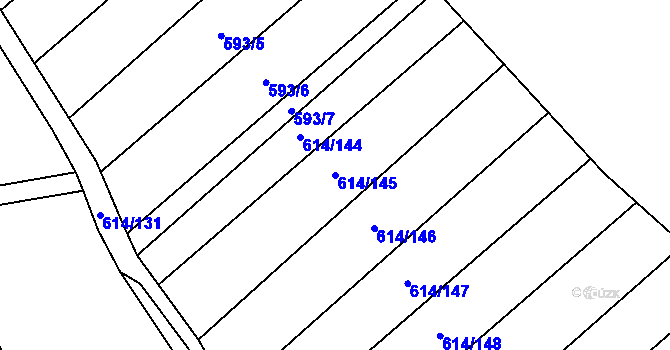 Parcela st. 614/145 v KÚ Skoronice, Katastrální mapa