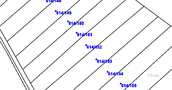 Parcela st. 614/152 v KÚ Skoronice, Katastrální mapa