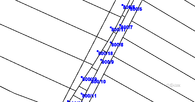 Parcela st. 800/18 v KÚ Skoronice, Katastrální mapa
