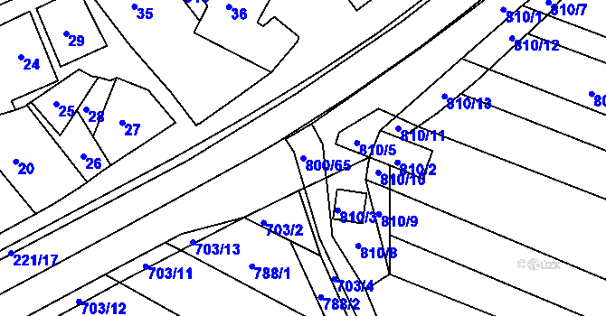 Parcela st. 800/65 v KÚ Skoronice, Katastrální mapa