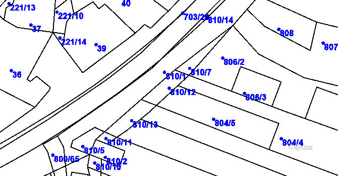 Parcela st. 810/12 v KÚ Skoronice, Katastrální mapa