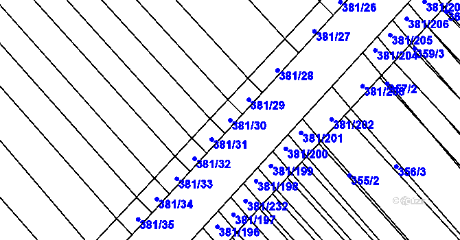 Parcela st. 381/30 v KÚ Skoronice, Katastrální mapa