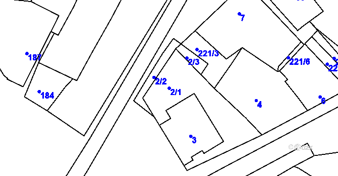 Parcela st. 2/1 v KÚ Skoronice, Katastrální mapa