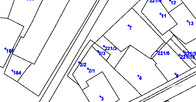Parcela st. 2/3 v KÚ Skoronice, Katastrální mapa