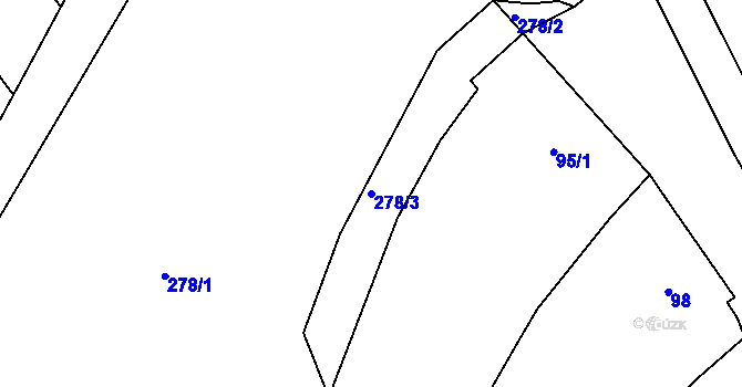 Parcela st. 278/3 v KÚ Skoronice, Katastrální mapa