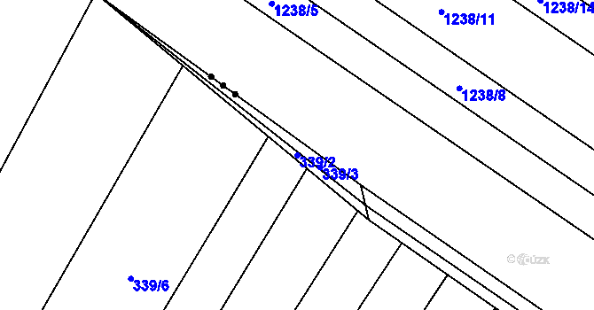 Parcela st. 339/2 v KÚ Skoronice, Katastrální mapa