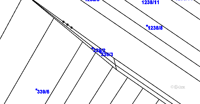 Parcela st. 339/3 v KÚ Skoronice, Katastrální mapa