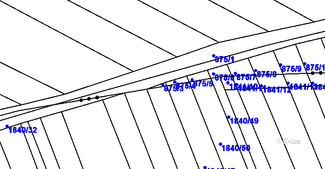 Parcela st. 875/3 v KÚ Skoronice, Katastrální mapa