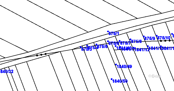 Parcela st. 875/4 v KÚ Skoronice, Katastrální mapa