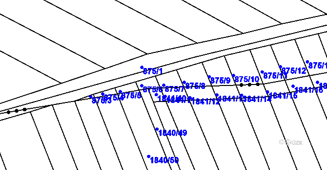 Parcela st. 875/7 v KÚ Skoronice, Katastrální mapa