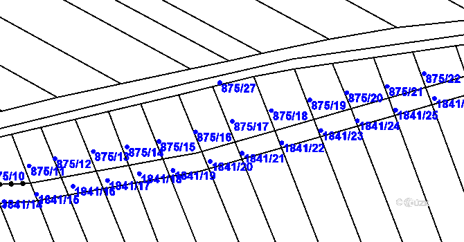 Parcela st. 875/17 v KÚ Skoronice, Katastrální mapa