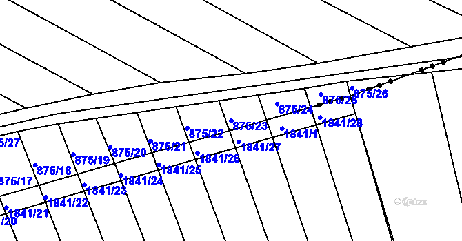 Parcela st. 875/23 v KÚ Skoronice, Katastrální mapa