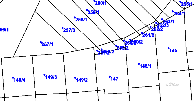 Parcela st. 257/2 v KÚ Skoronice, Katastrální mapa