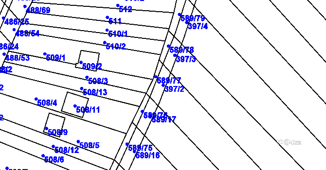 Parcela st. 397/2 v KÚ Skoronice, Katastrální mapa