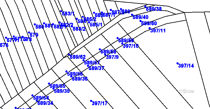 Parcela st. 397/9 v KÚ Skoronice, Katastrální mapa